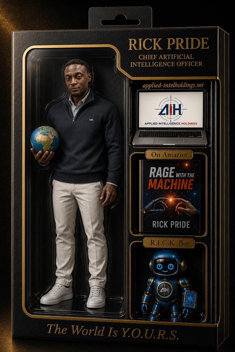Example: Rick Pride collectible action figure in a black-and-gold toy box
