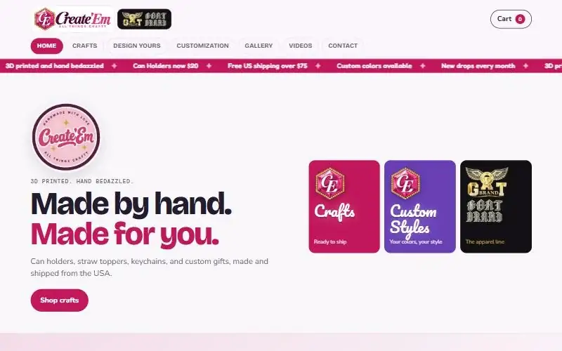 Homepage of the Create'Em | All Things Crafty site